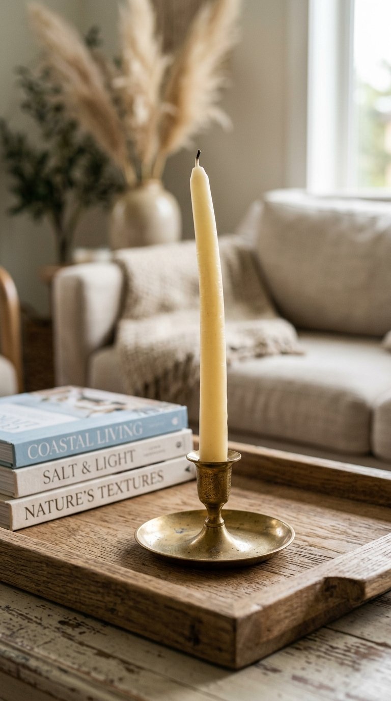 Add a Wax Taper Candle in a Simple Holder