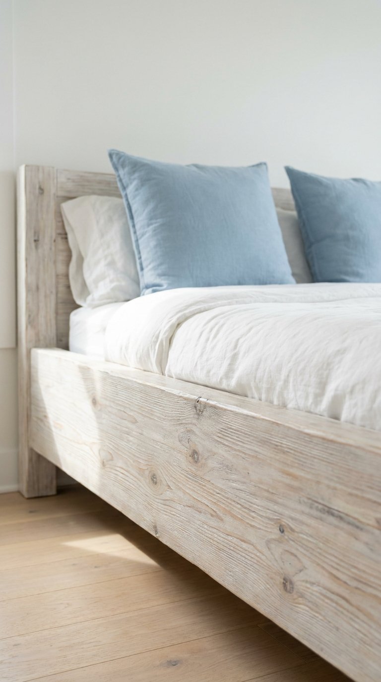 Add a Whitewashed Wood Bed Frame