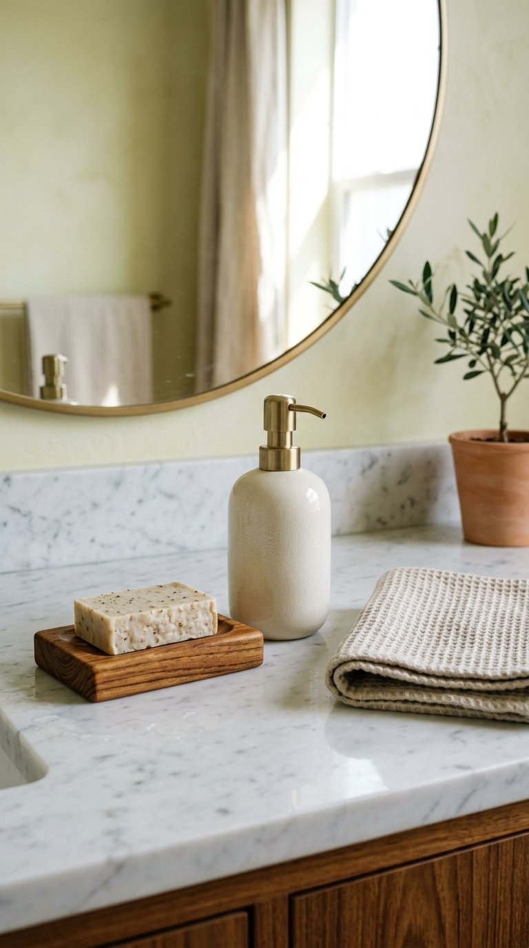 Add a Wooden Soap Dish and Dispensers