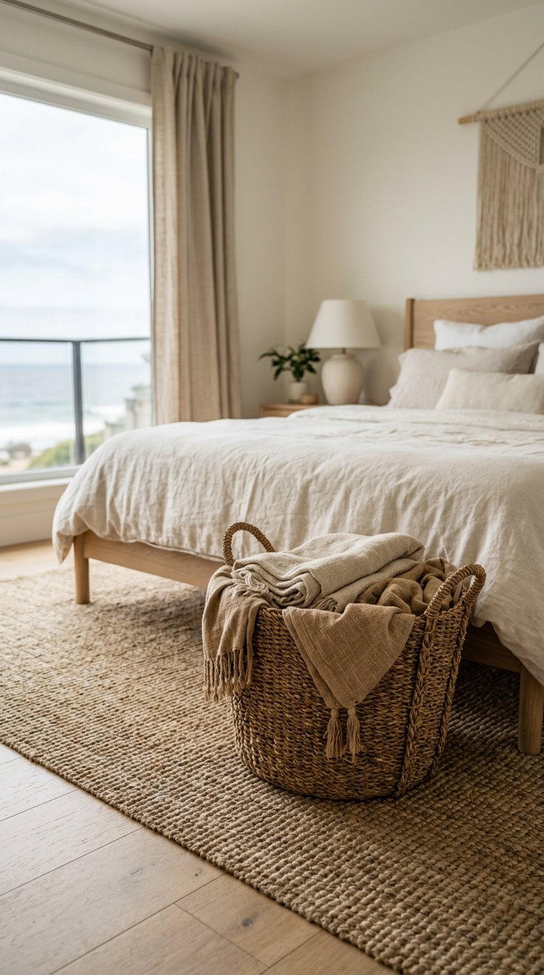 Add a Woven Storage Basket as Functional Decor