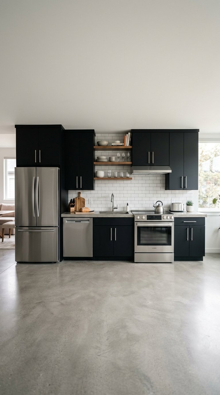 Black Cabinets With Stainless Steel Appliances
