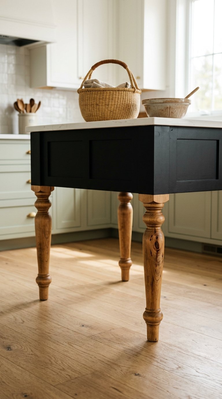 Black Island With Furniture-Style Legs
