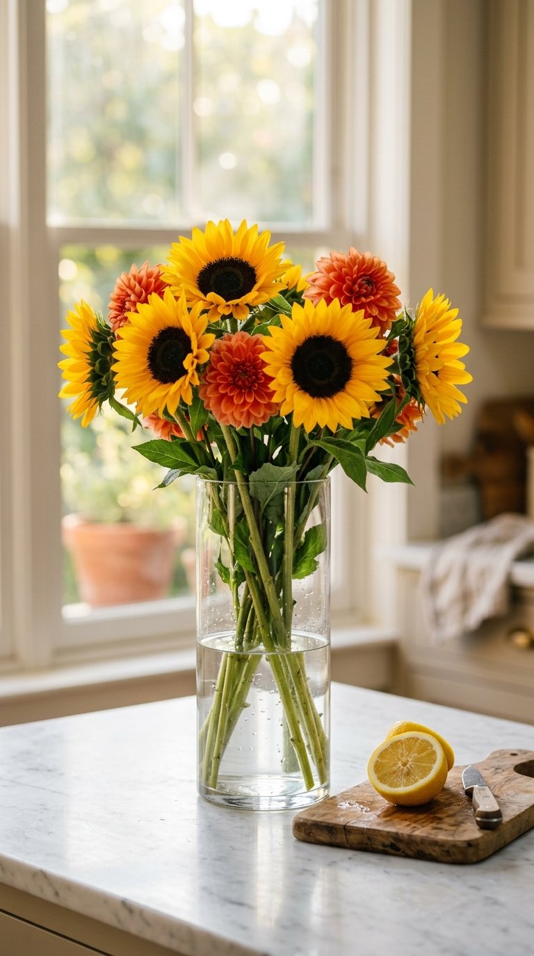 Bring in Fresh Flowers Weekly from a Farmers Market or Grocery Store
