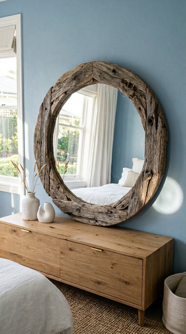 Bring in a Driftwood or Rope Mirror
