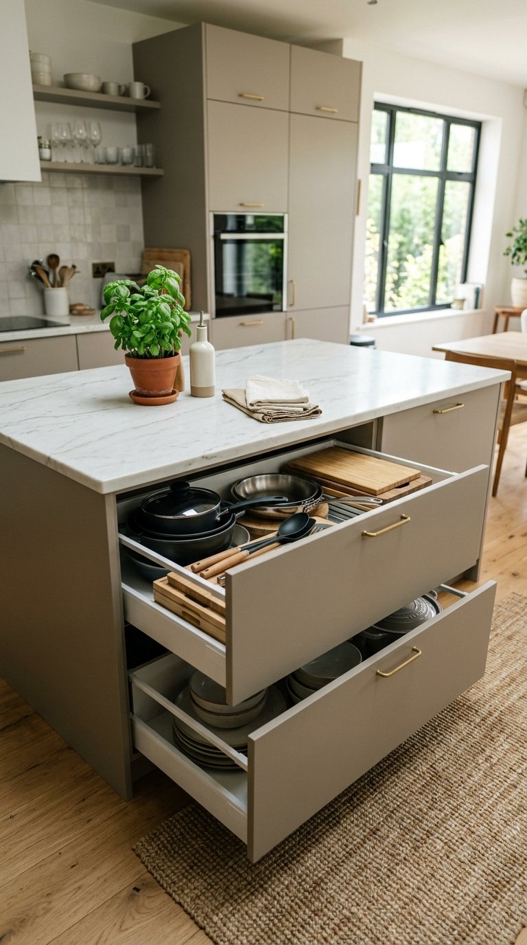 Build a Peninsula with Deep Drawers Instead of Cabinet Doors
