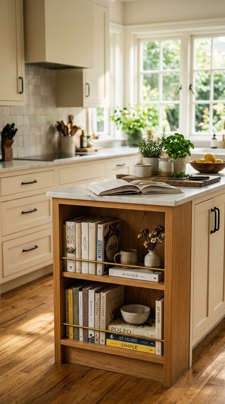 Build a Peninsula with an Integrated Bookshelf for Cookbooks