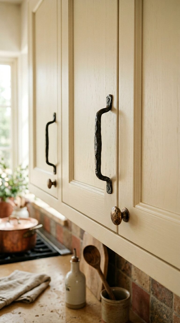 Choose Aged Bronze or Wrought Iron Hardware