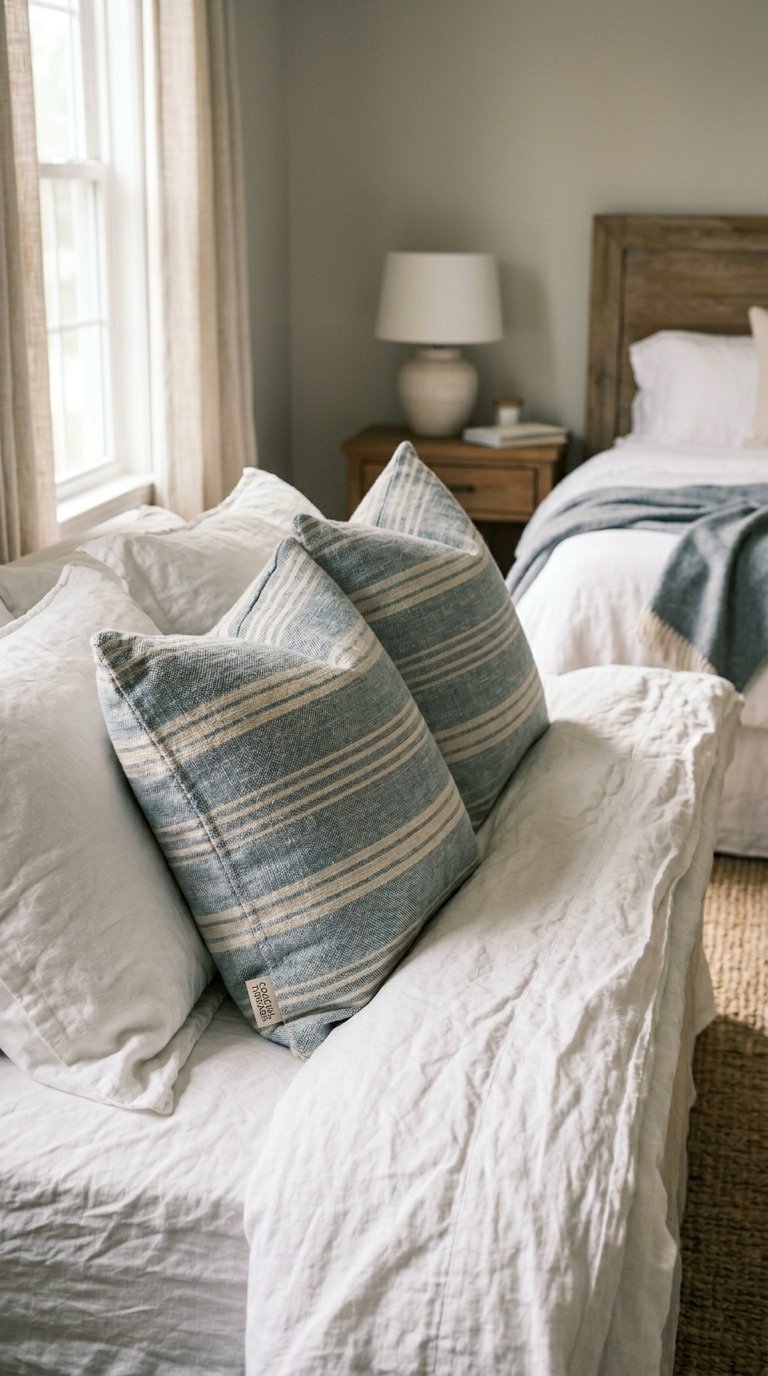 Choose Decorative Throw Pillows with Subtle Coastal Detail