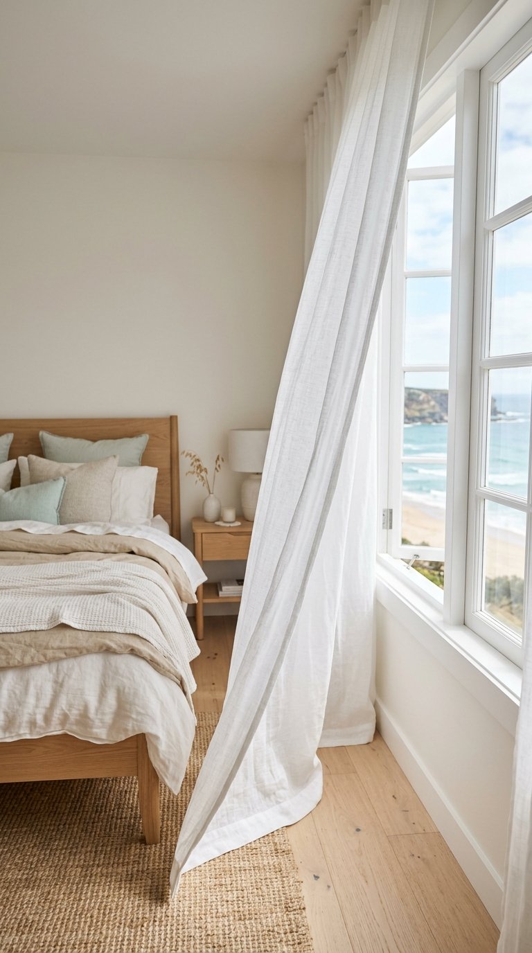 Choose Linen Curtains in White or Warm Sand
