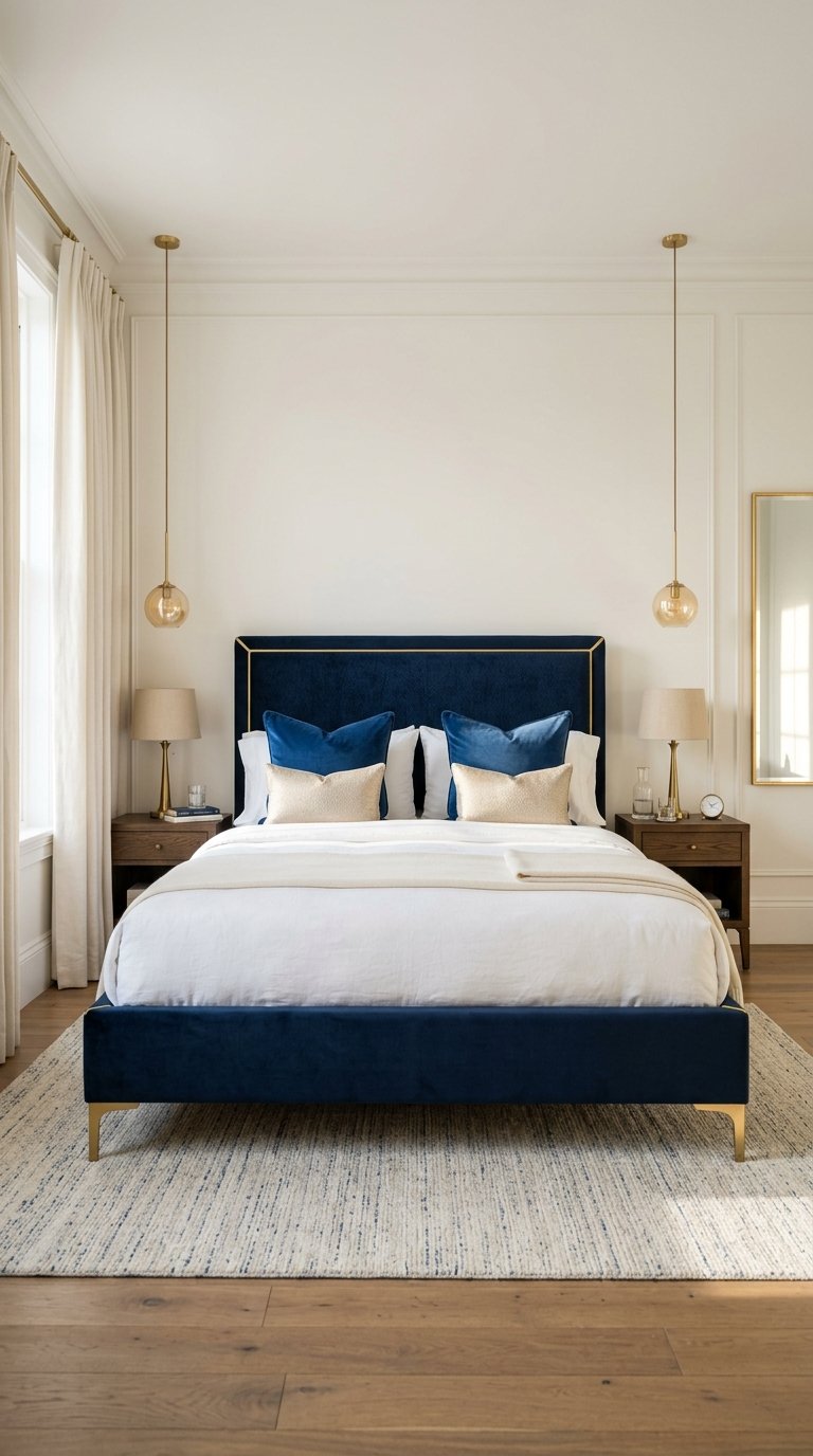  Choose a Navy and Brass Bed Frame