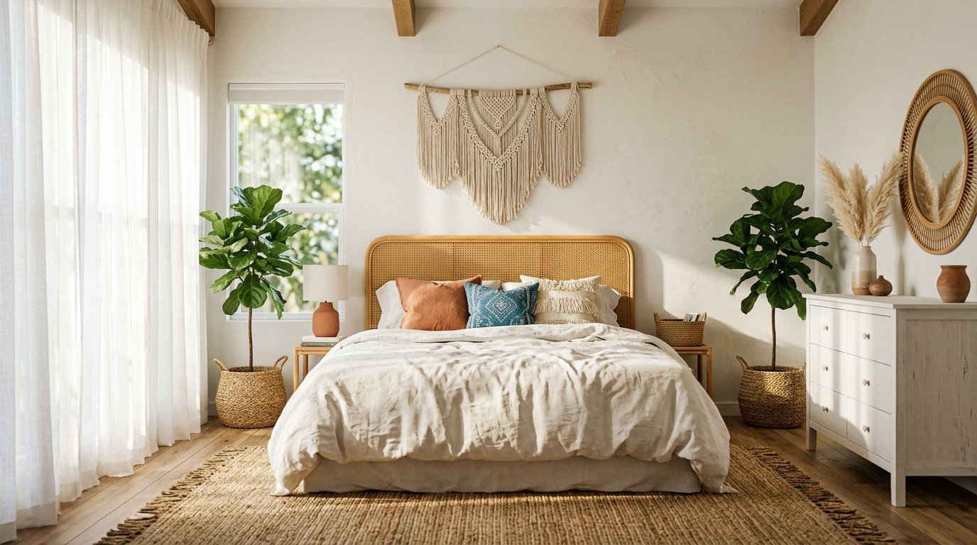 Coastal boho bedroom ideas