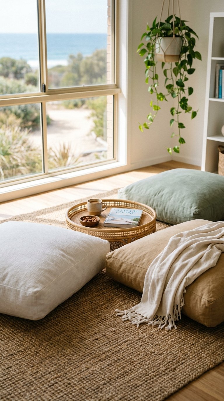 Use Oversized Floor Cushions for Casual, Flexible Seating
