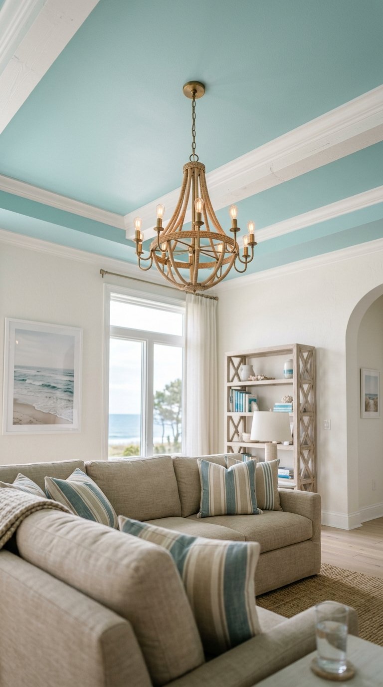 Paint Your Ceiling in Pale Sky Blue or Soft Aqua