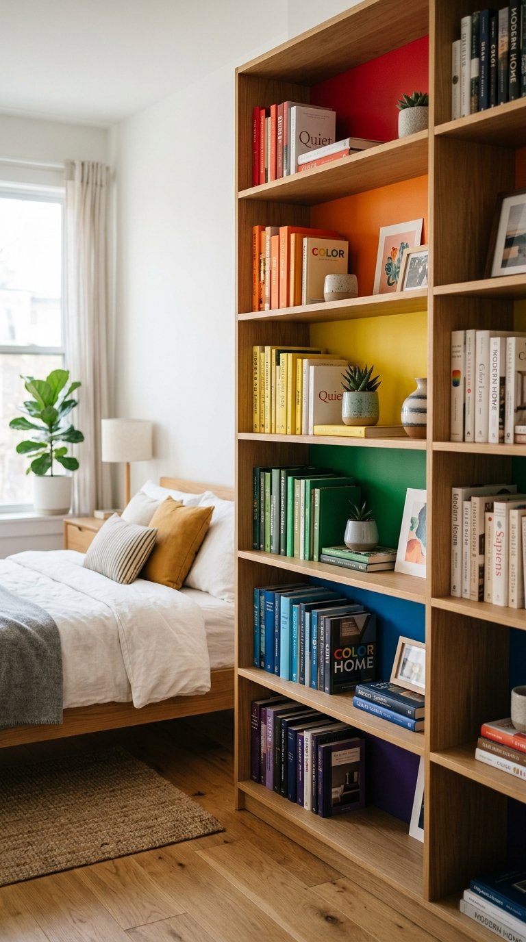 Color-Blocked Bookshelf for a Rainbow Storage Moment