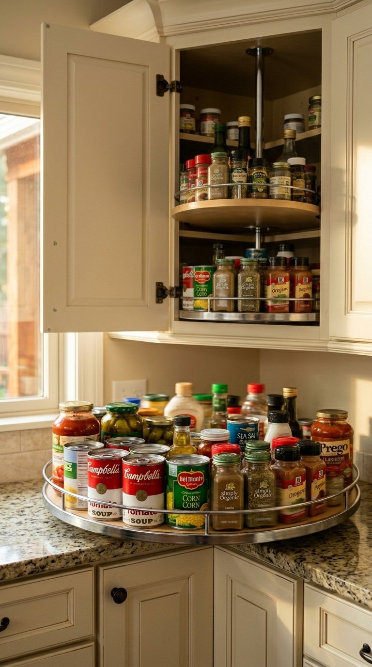 Corner Pantry With Lazy Susan Shelving