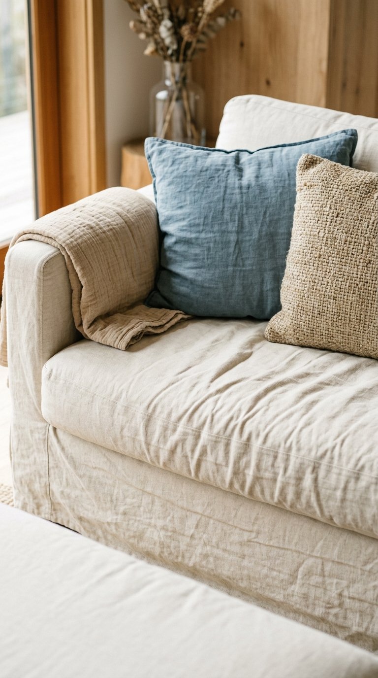 Cotton Slipcovered Sofa