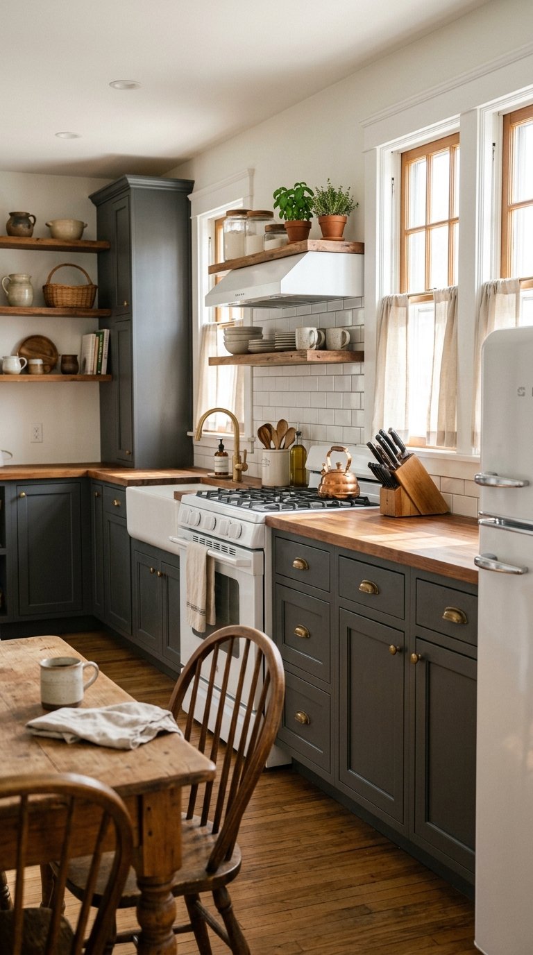 Create a Charcoal Kitchen With White Appliances