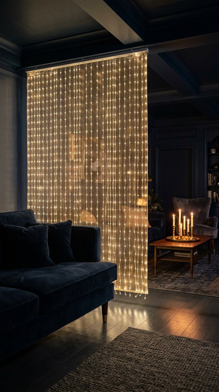 Create a Neon or LED Light Curtain Partition