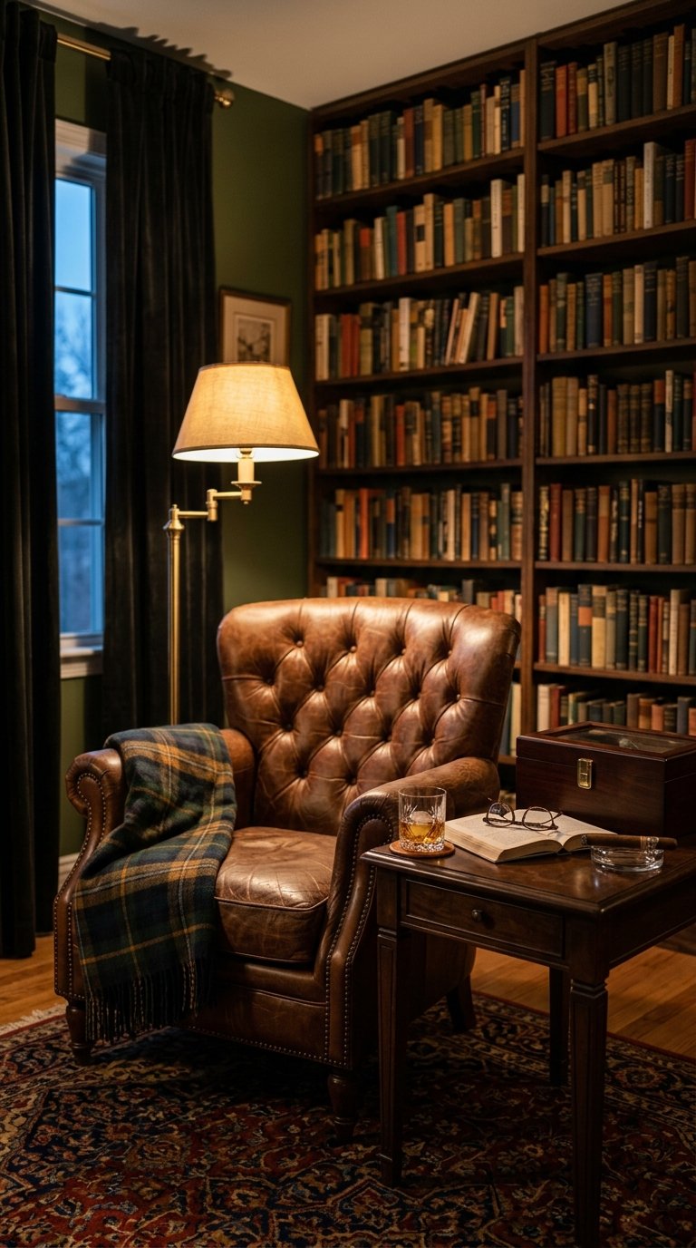 Create a Reading and Cigar Lounge Corner