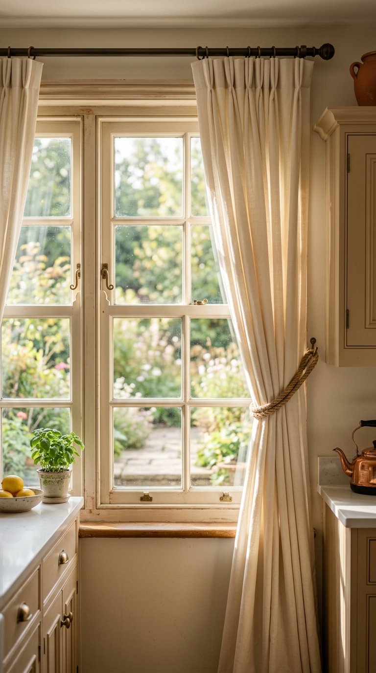 Curtain Panels with Tiebacks for a Classic, Structured Look