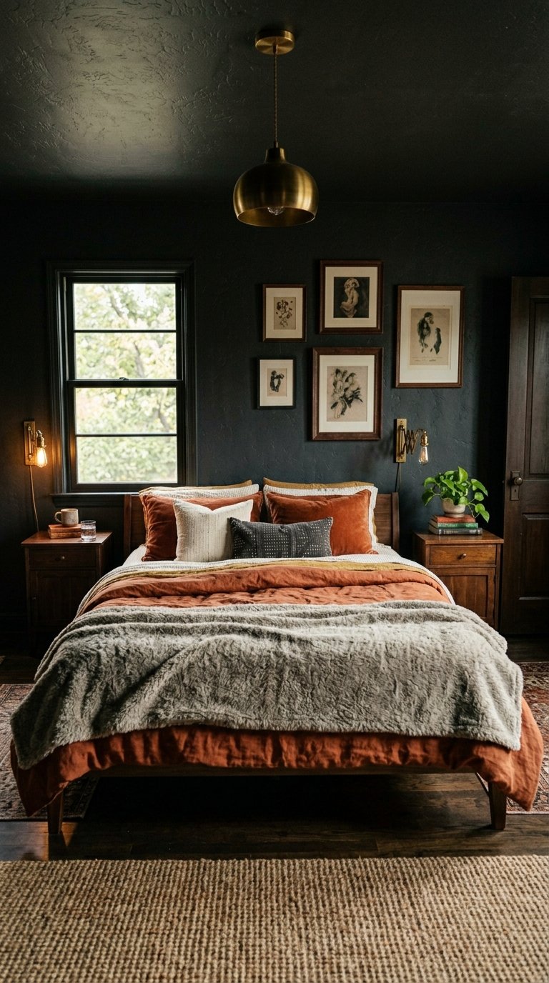 Dark Moody Wall Color in Charcoal, Forest Green, or Deep Plum