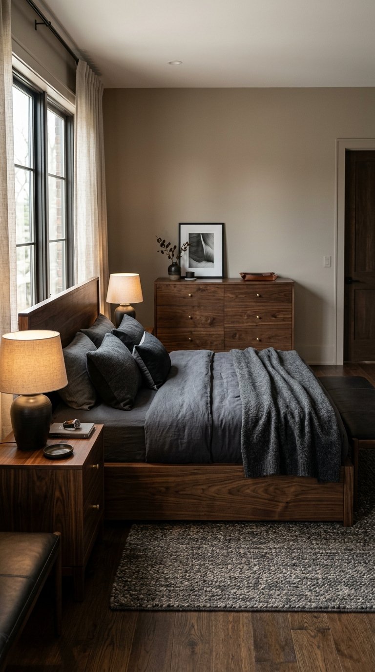 Dark Wood Bedroom Furniture for a Grounded, Substantial Look