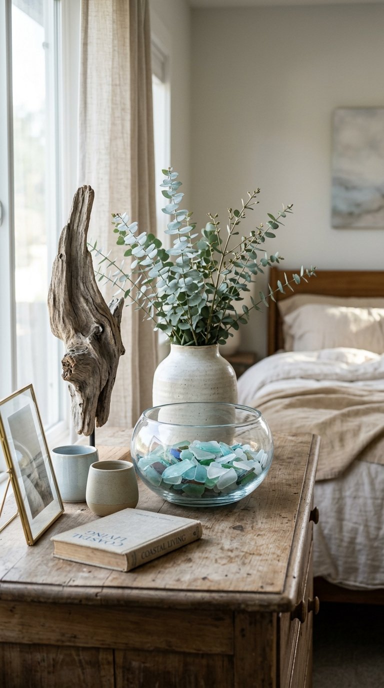 Decorate with Driftwood, Sea Glass, or Organic Objects