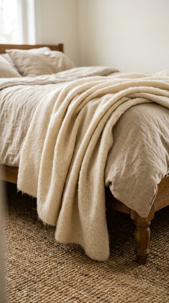 Decorative Throw Blankets Draped Over the Bed or Chair