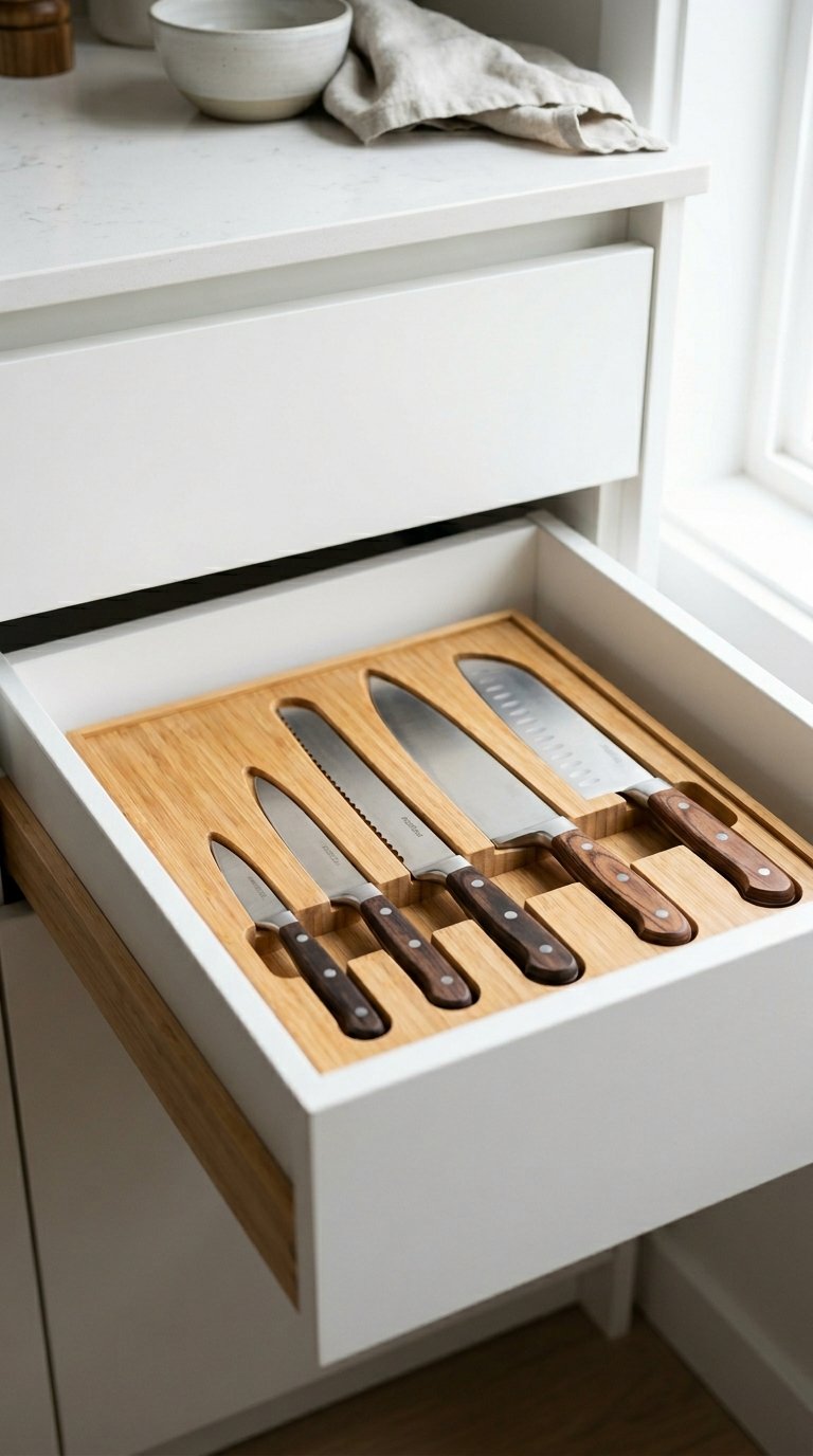 Dedicated Knife Storage Built Into a Drawer
