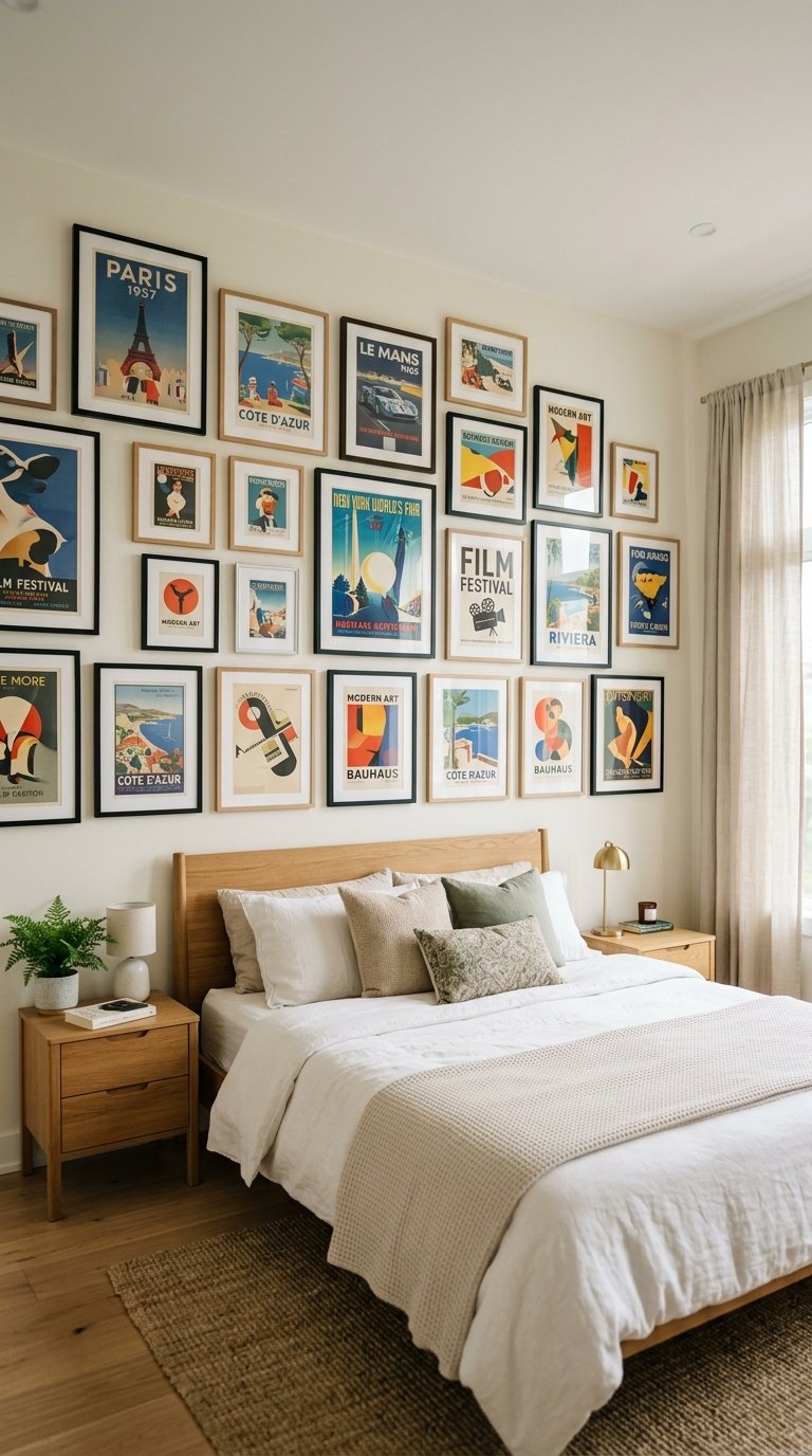 Disney Gallery Wall Bedroom With Framed Vintage Poster Art