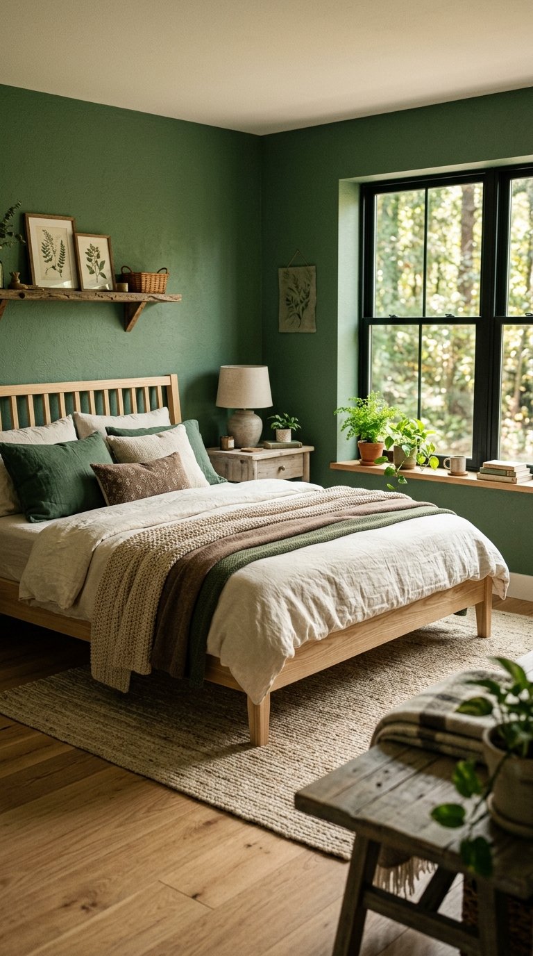 Disney Nature or Bambi Bedroom With Forest Green and Soft Brown Tones