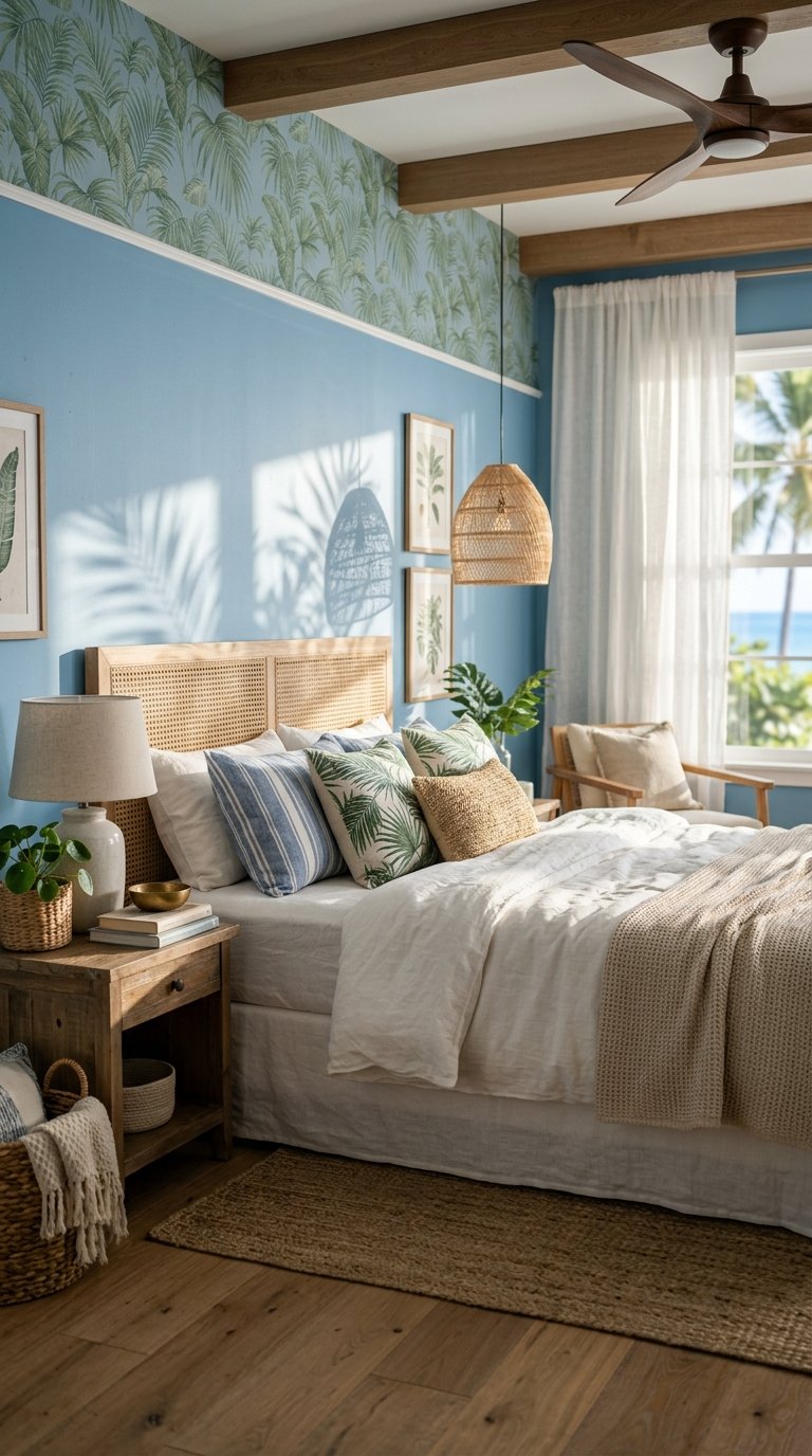 Disney Stitch Bedroom With Hawaiian Blue and Tropical Accents