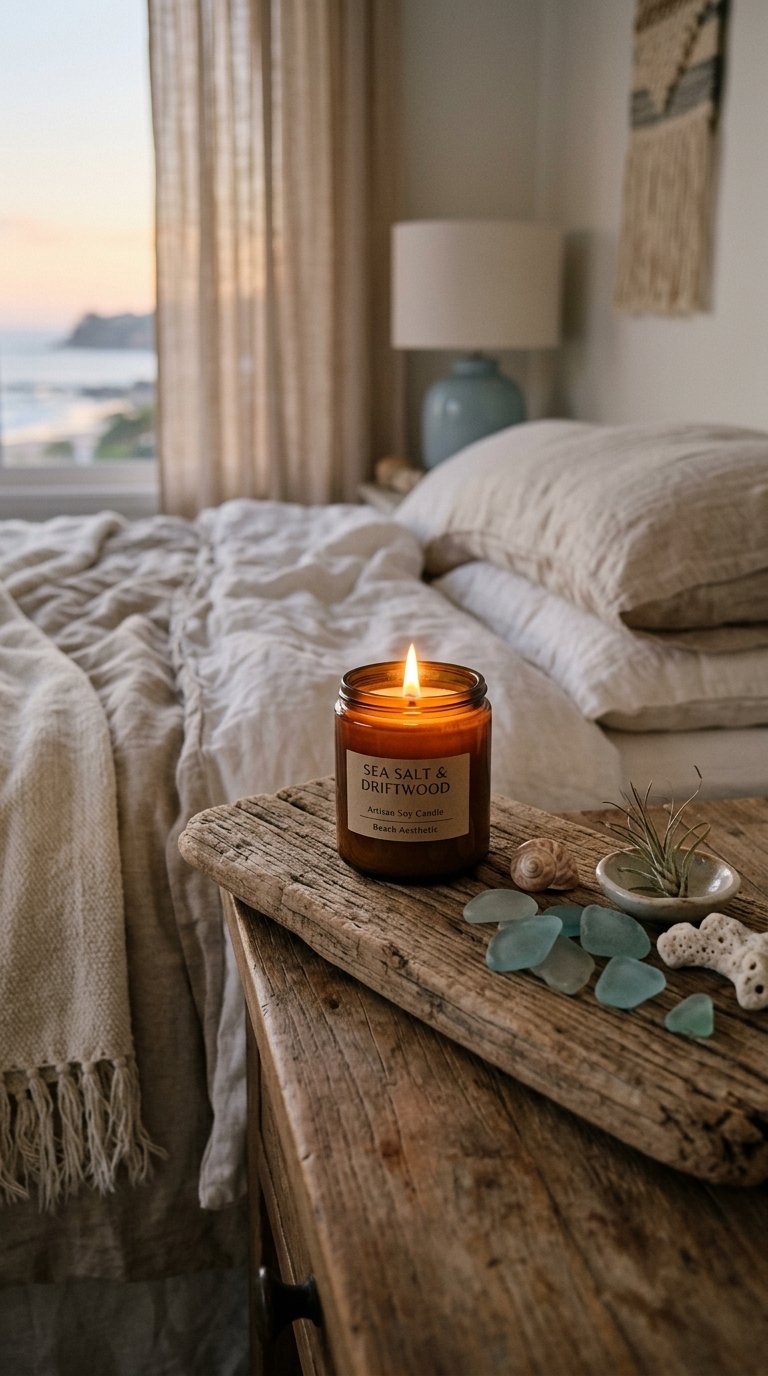 Display a Coastal Scent Through Sea Salt or Driftwood Candles