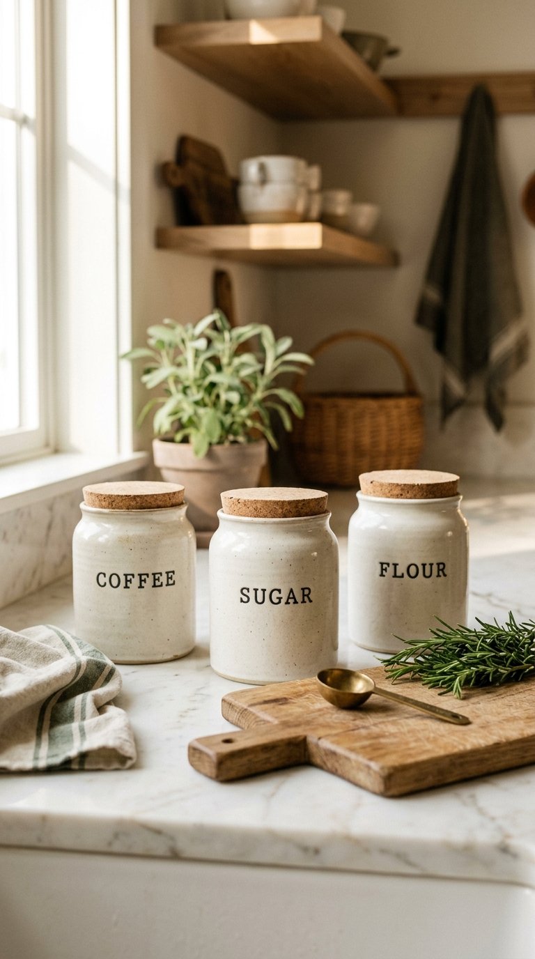 Display a Vintage or Ceramic Canister Set on the Counter