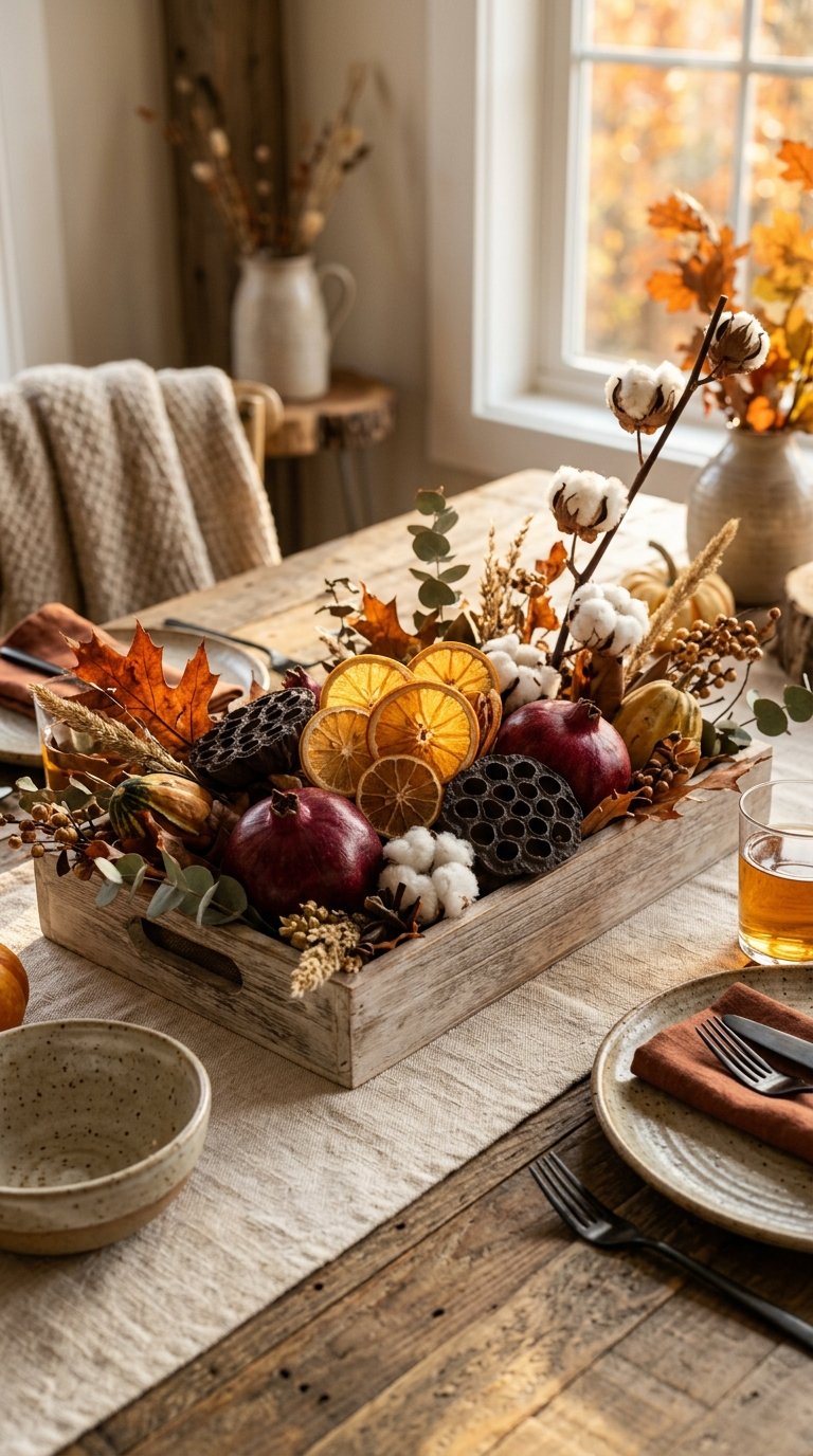 Dried and Fresh Fruit Mixed Centerpiece