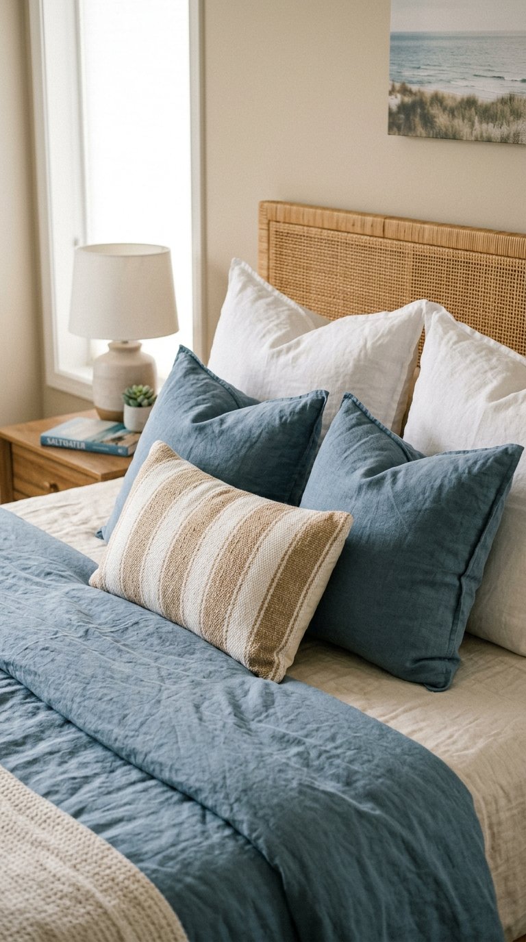 Finish With a Curated Set of Coastal Throw Pillows