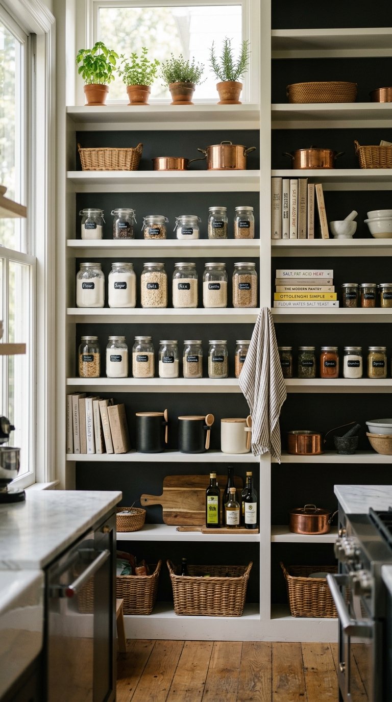 Floor-to-Ceiling Open Shelving Pantry
