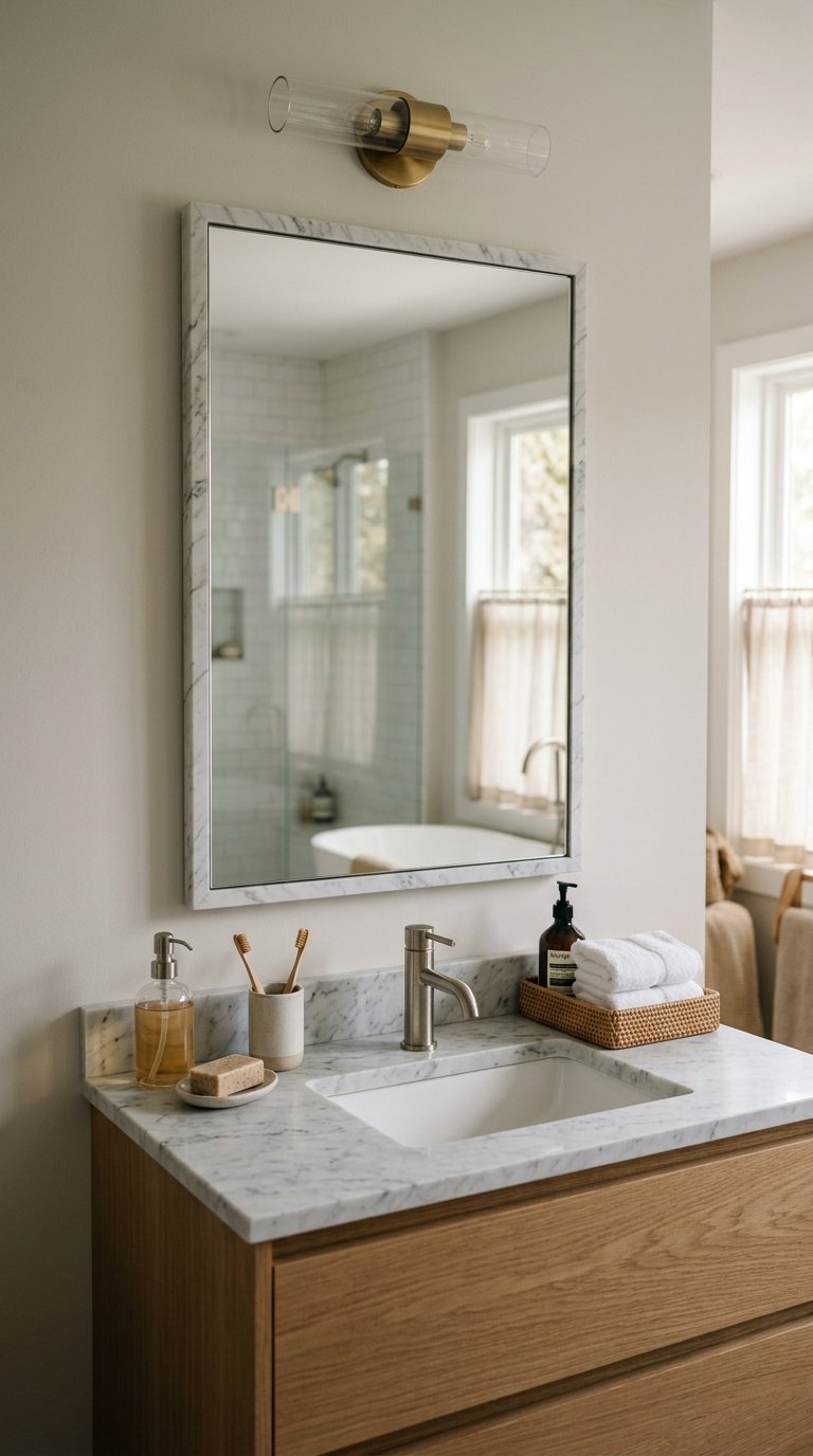 Frame Your Mirror with a Marble Surround