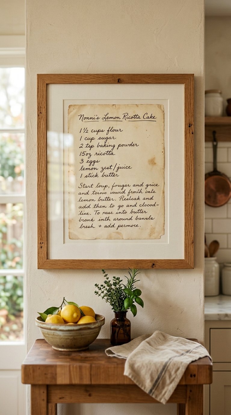 Frame a Recipe Card from a Family Recipe