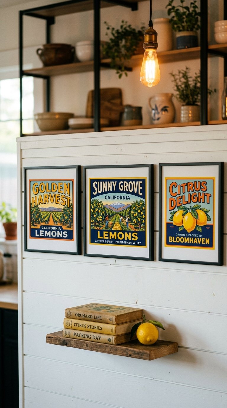 Frame a Set of Vintage Lemon Crate Labels