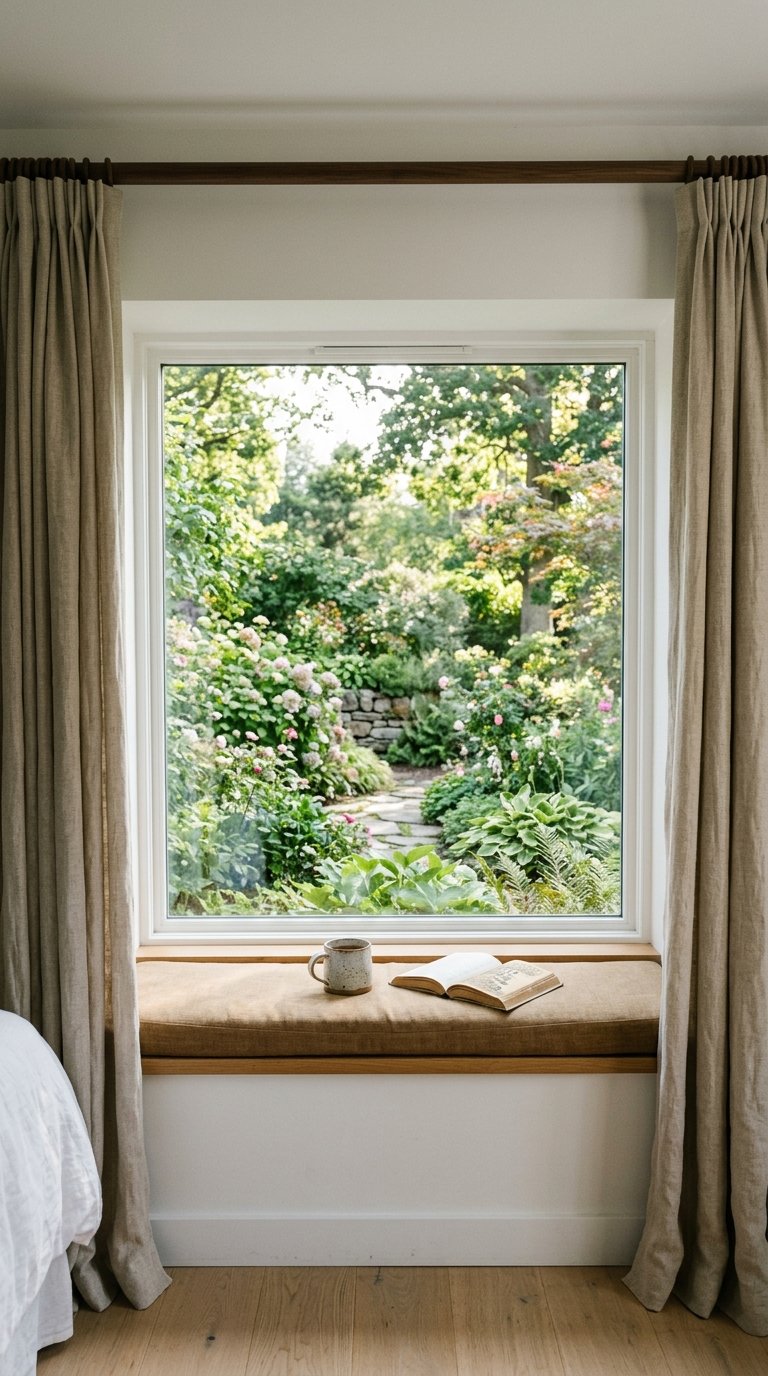 Frame the View With Minimal Drapery Panels