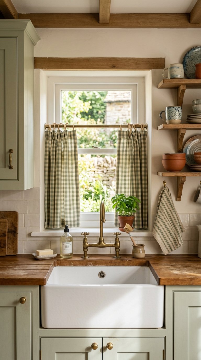 Gingham Curtains for a Cottage or Country Kitchen