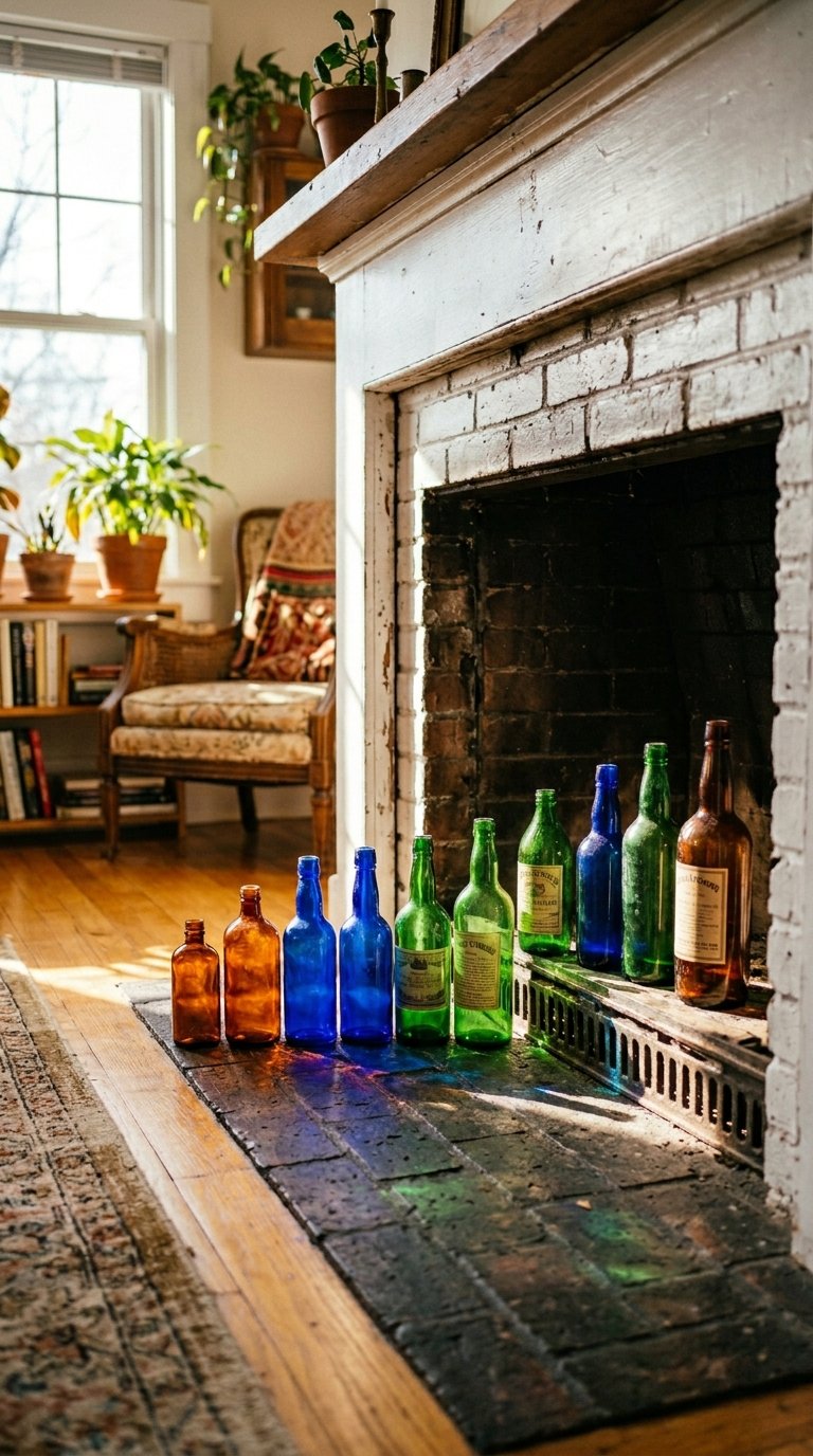 Glass Bottles Inside the Firebox