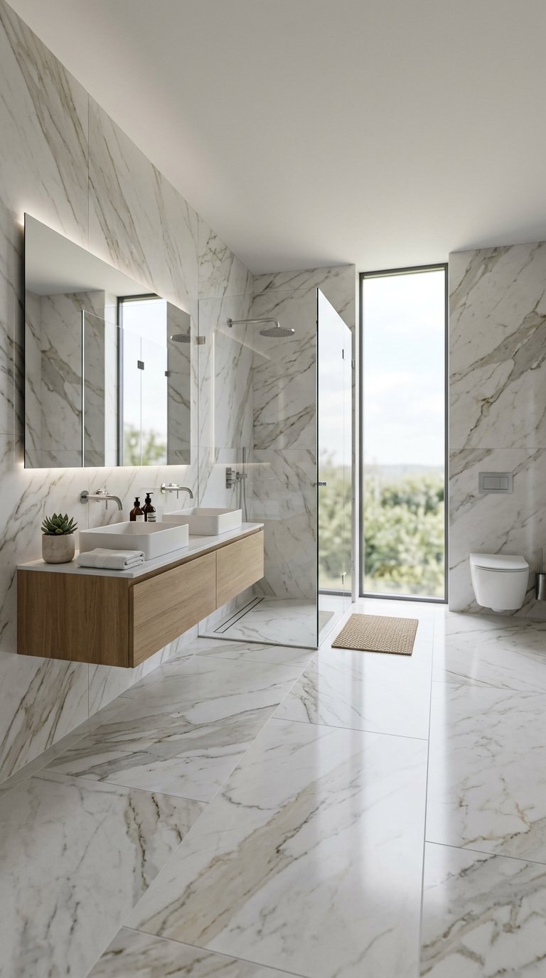 Go for Marble-Look Porcelain Tiles