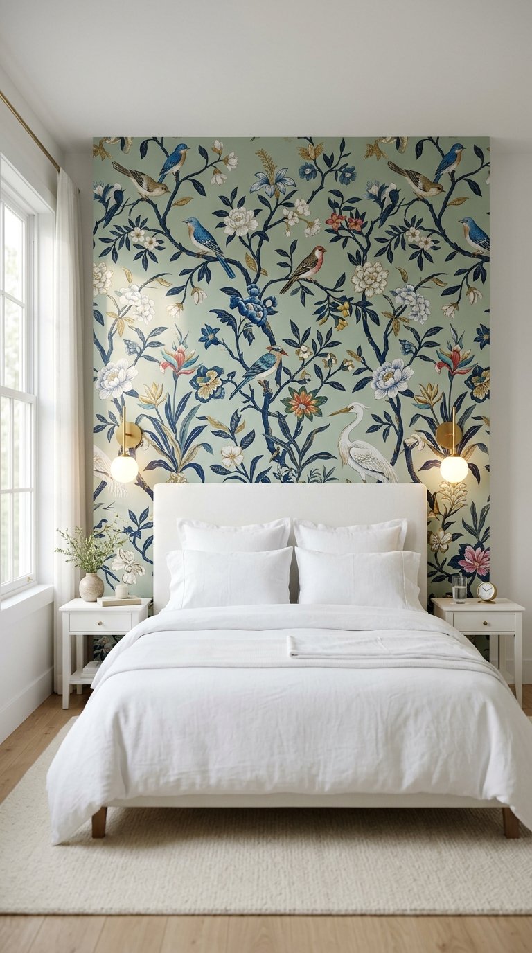 Hang Chinoiserie Wallpaper on One Accent Wall