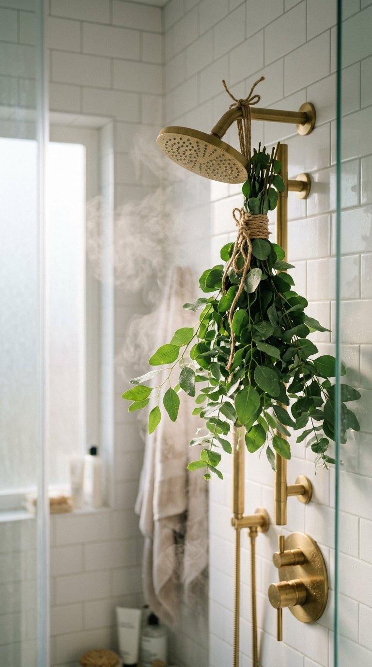 Hang Eucalyptus Bundles From the Shower Head