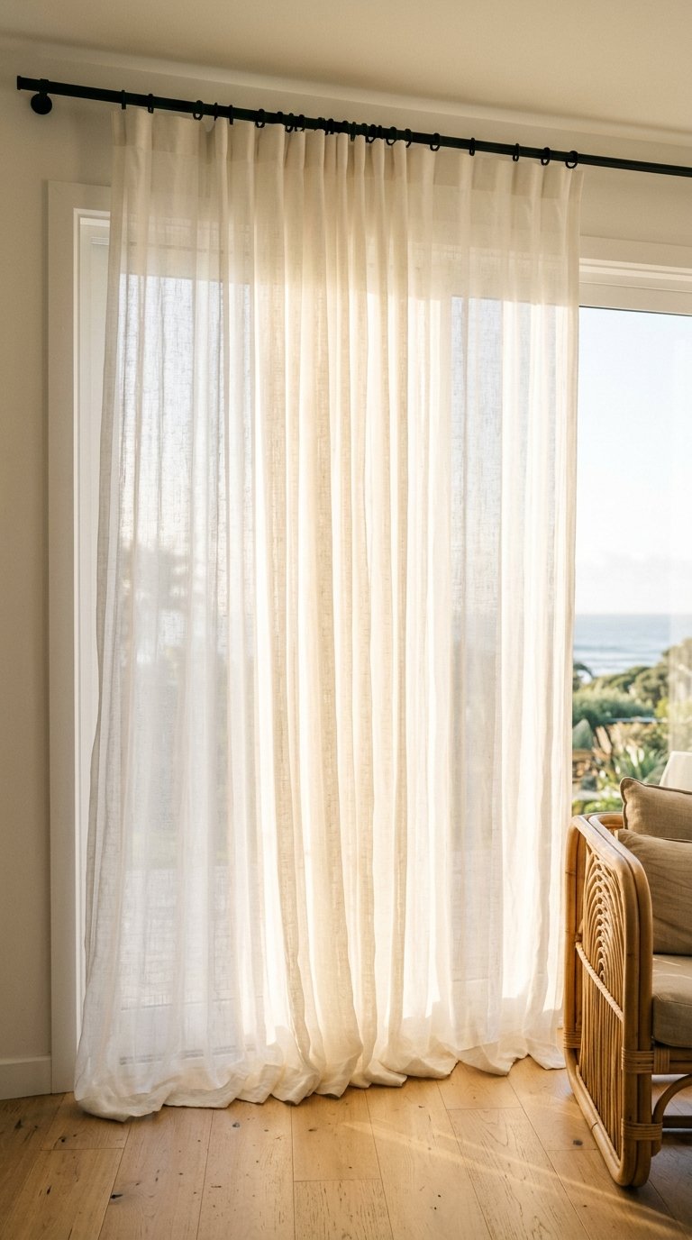 Hang Sheer White Curtains Floor to Ceiling