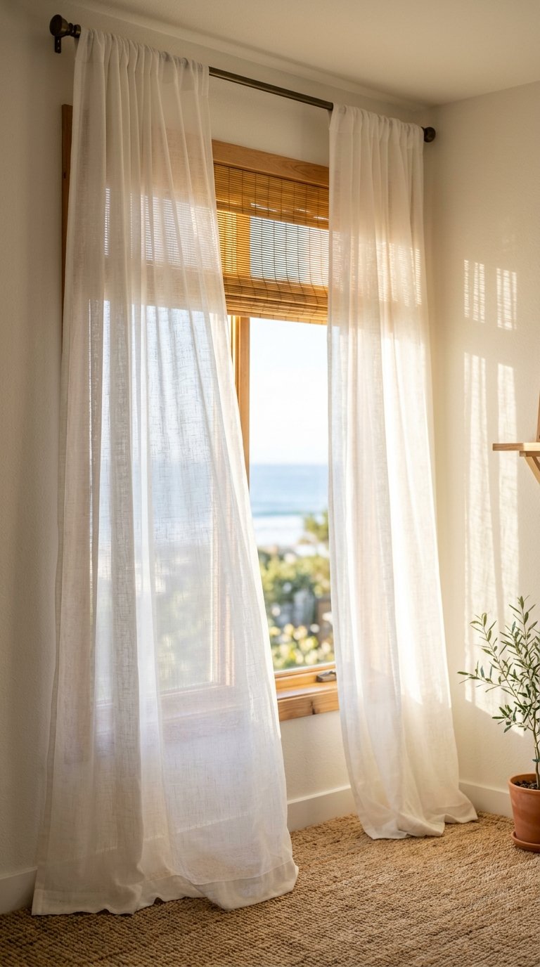 Hang Sheer White or Linen Curtain Panels