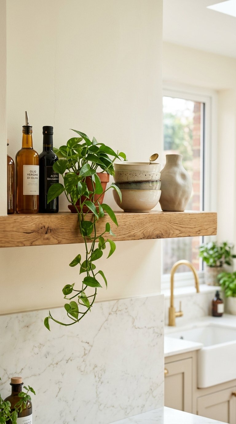 Hang a Floating Wooden Shelf for Dual-Purpose Display