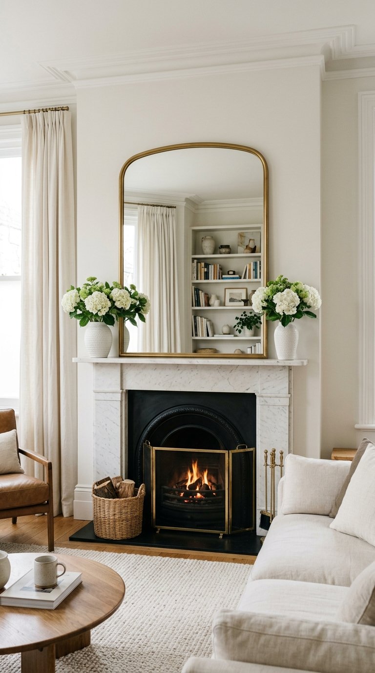 Hang a Large Mirror Above the Mantel